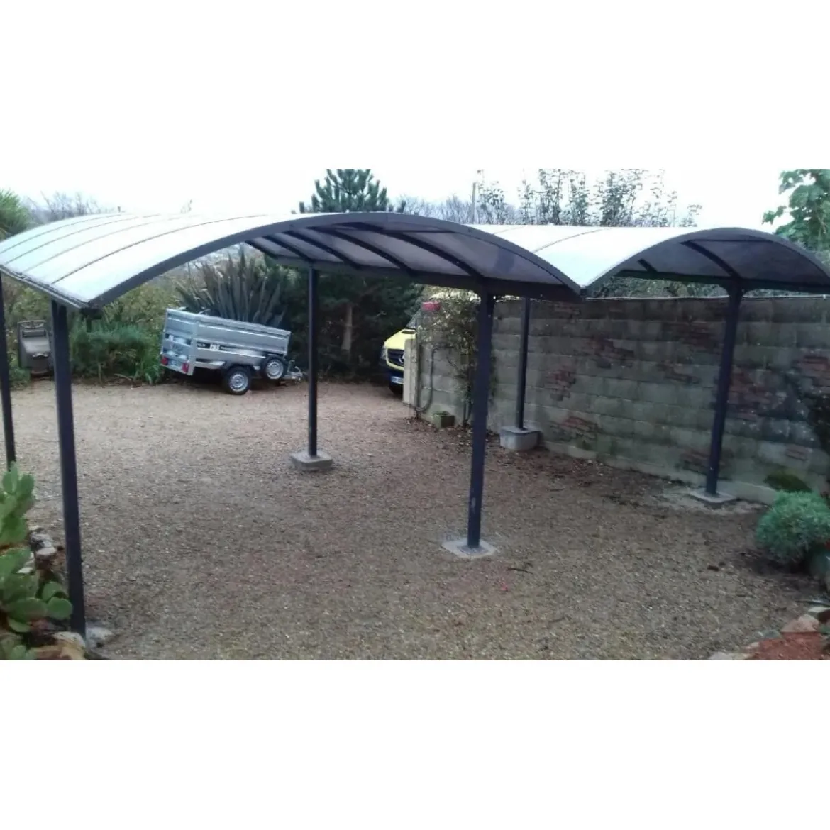 Carport in Alluminio 6x5 metri Policarbonato Gazebo Posto Auto Capanno Tettoia