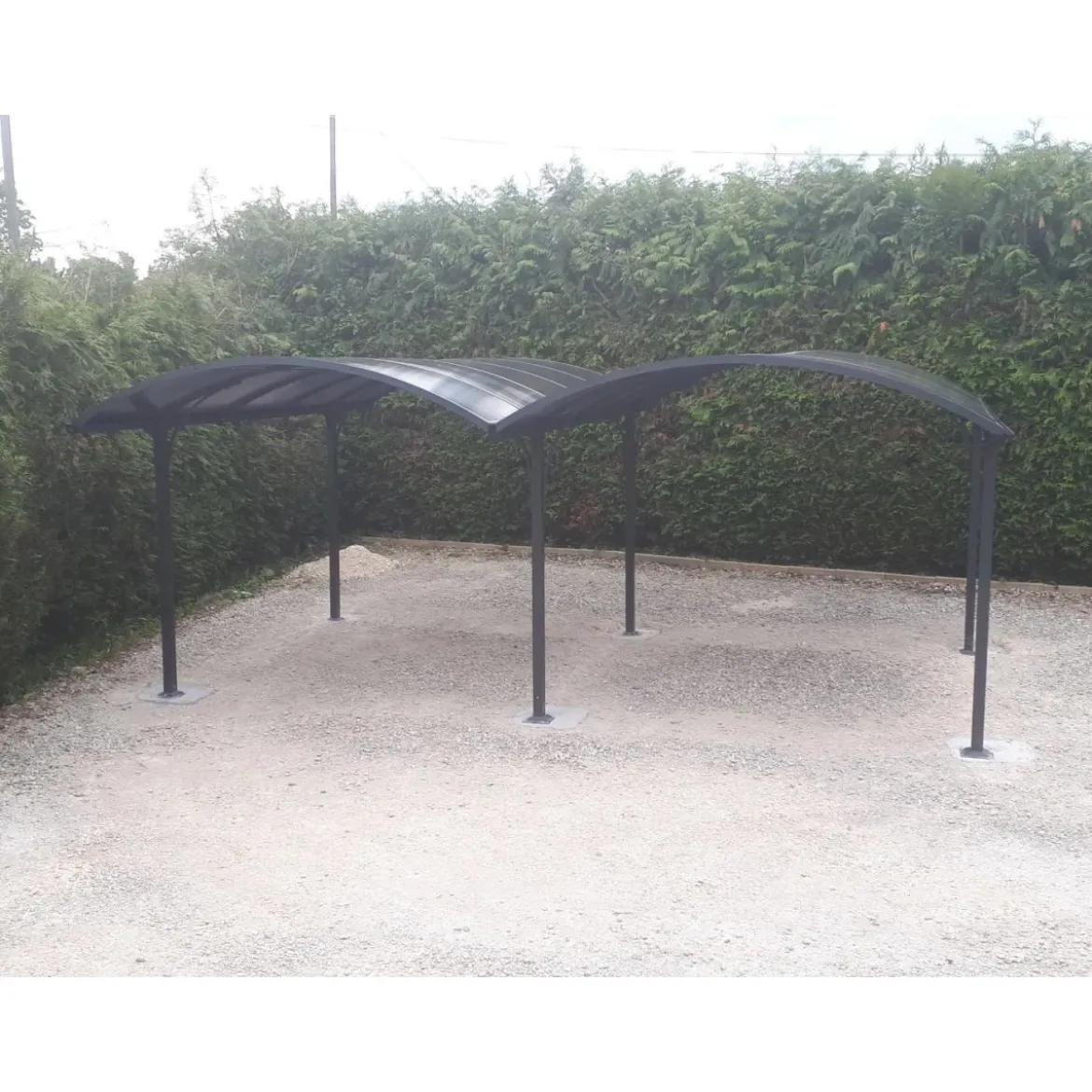 Carport in Alluminio 6x5 metri Policarbonato Gazebo Posto Auto Capanno Tettoia