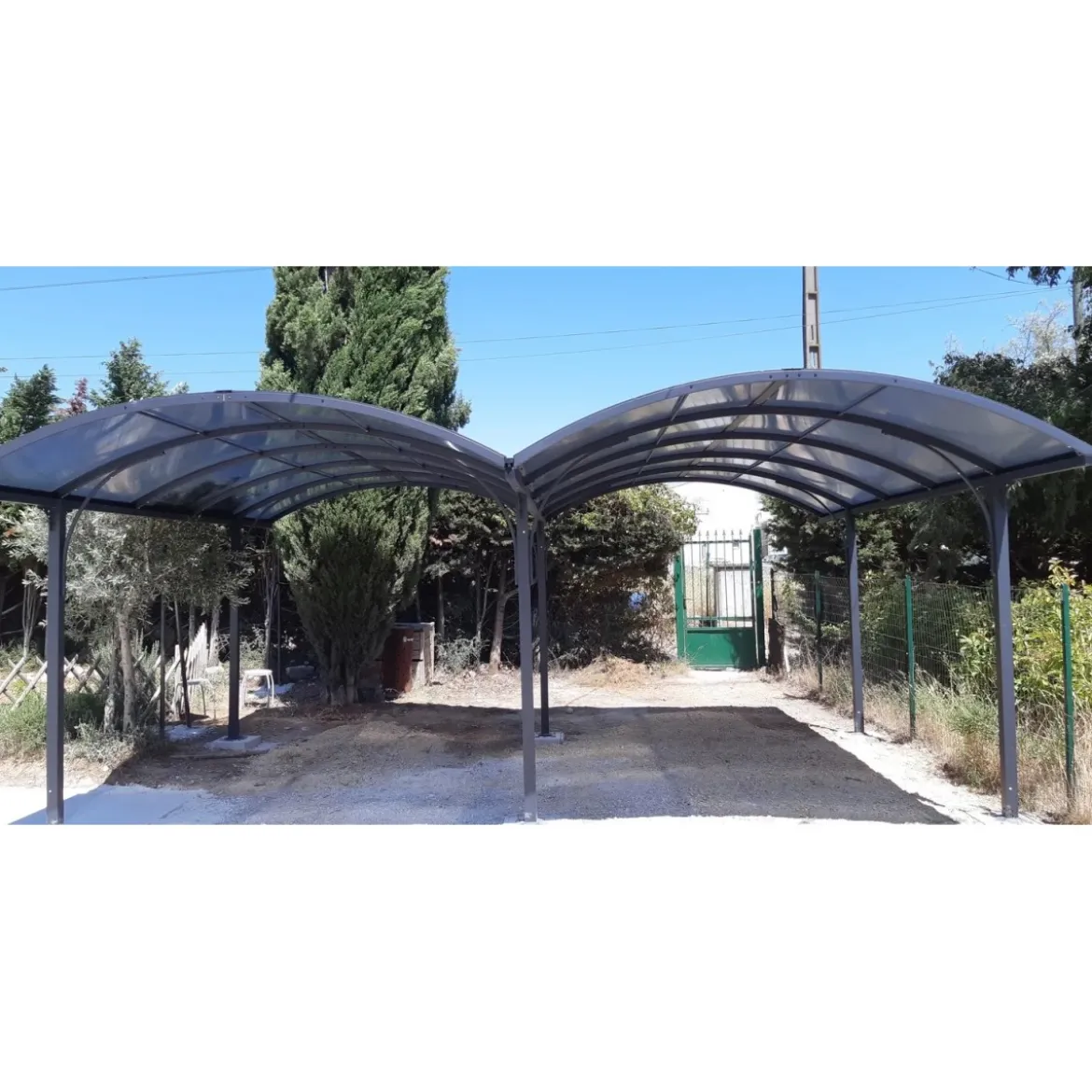 Carport in Alluminio 6x5 metri Policarbonato Gazebo Posto Auto Capanno Tettoia