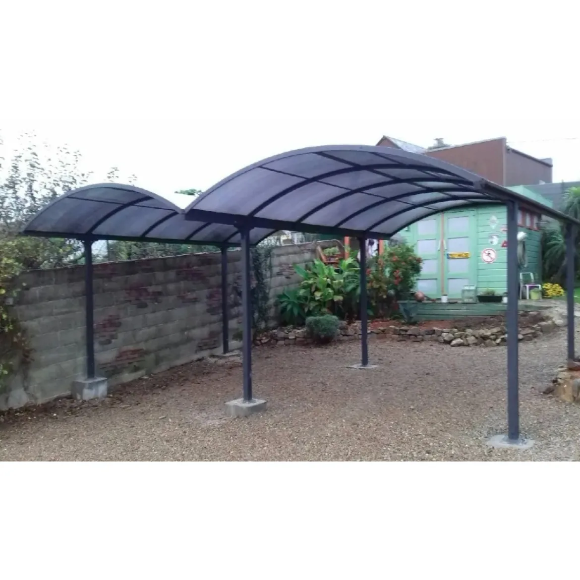 Carport in Alluminio 6x5 metri Policarbonato Gazebo Posto Auto Capanno Tettoia