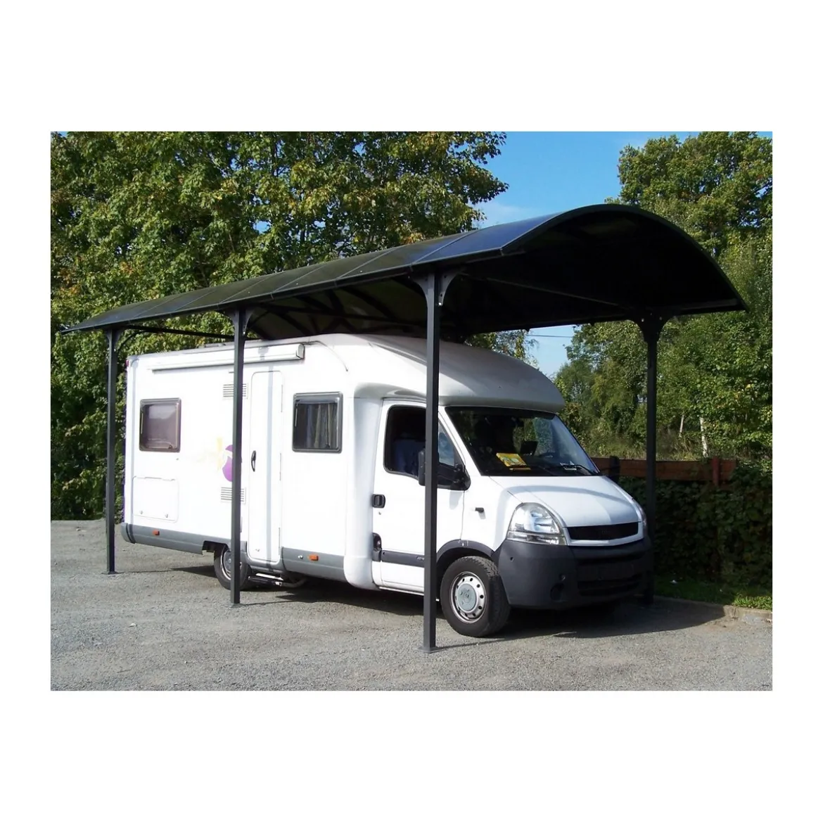 Carport in Alluminio 3.6x7.6 mt Policarbonato Posto Auto Tettoia Camper Furgoni