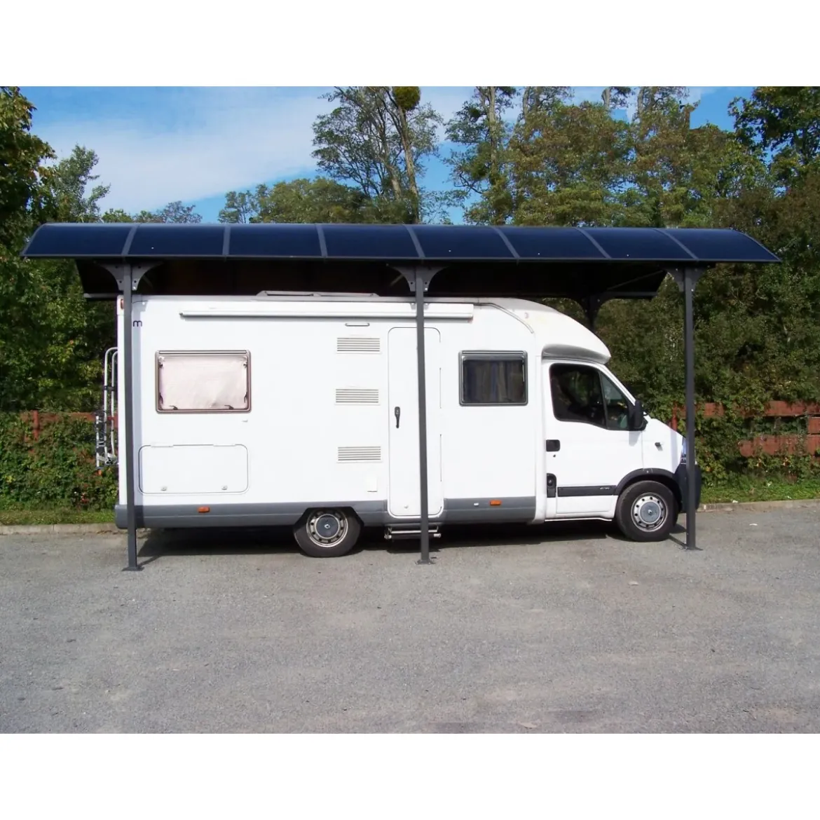 Carport in Alluminio 3.6x7.6 mt Policarbonato Posto Auto Tettoia Camper Furgoni
