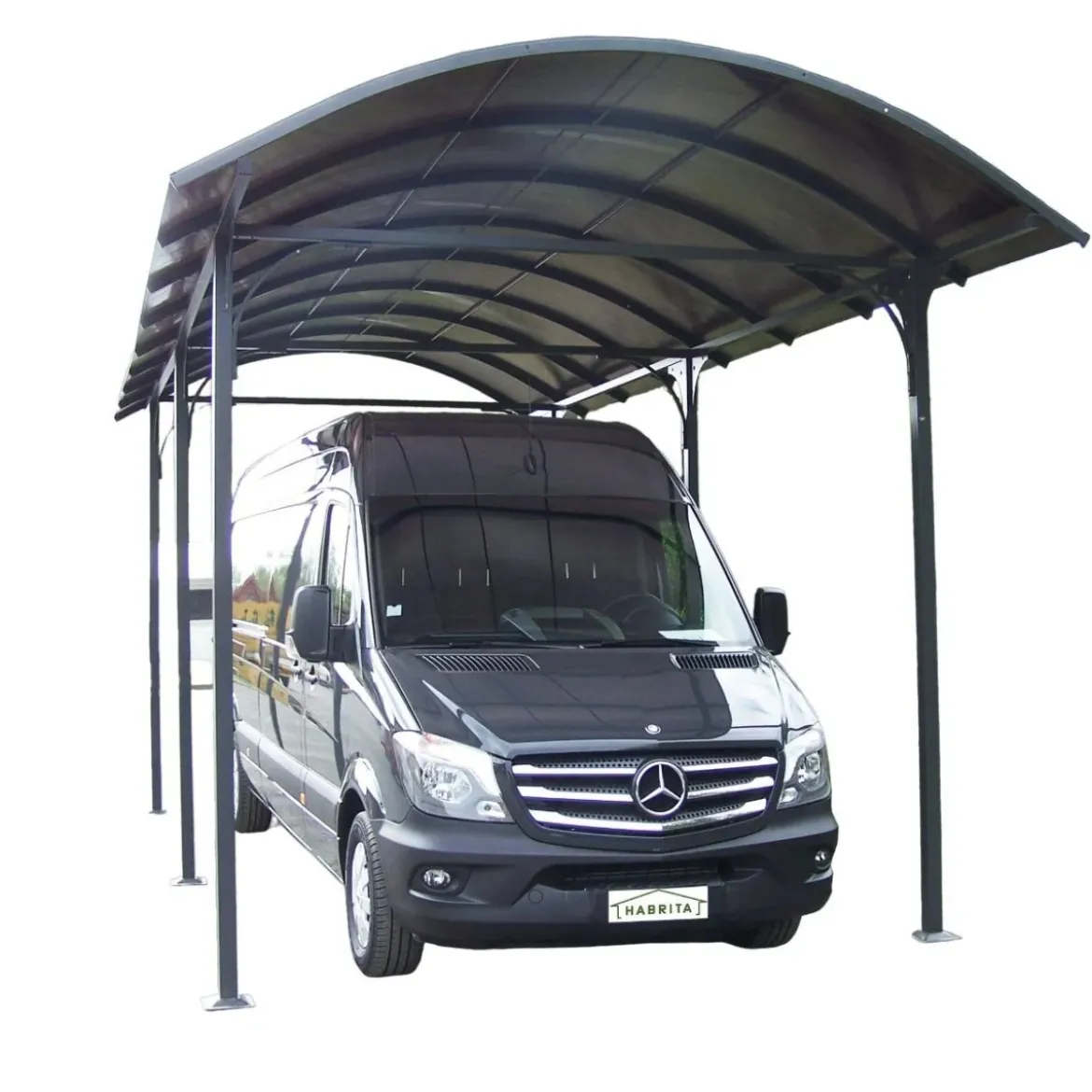 Carport in Alluminio 3.6x7.6 mt Policarbonato Posto Auto Tettoia Camper Furgoni