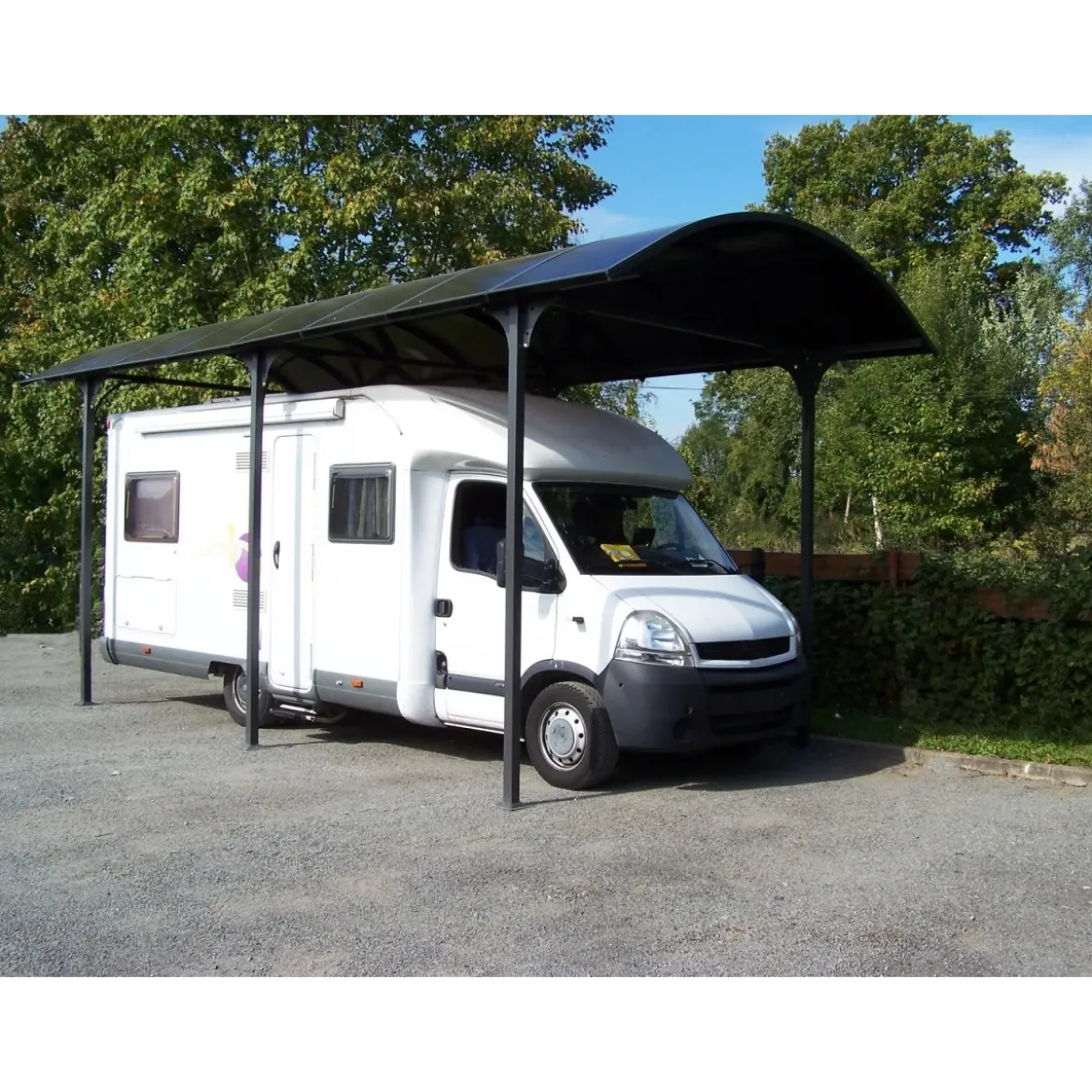 Carport in Alluminio 3.6x7.6 mt Policarbonato Posto Auto Tettoia Camper Furgoni