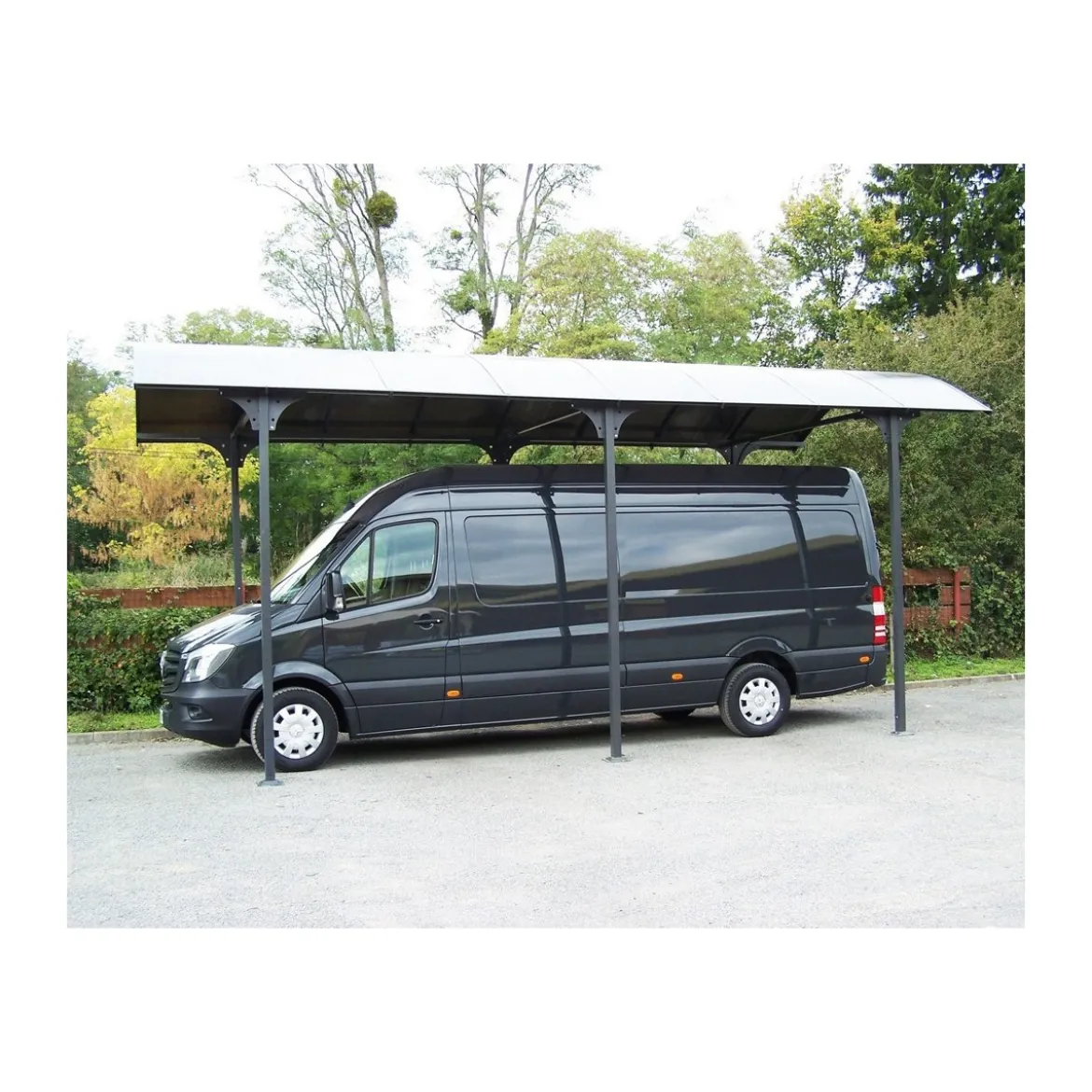 Carport in Alluminio 3.6x7.6 mt Policarbonato Posto Auto Tettoia Camper Furgoni