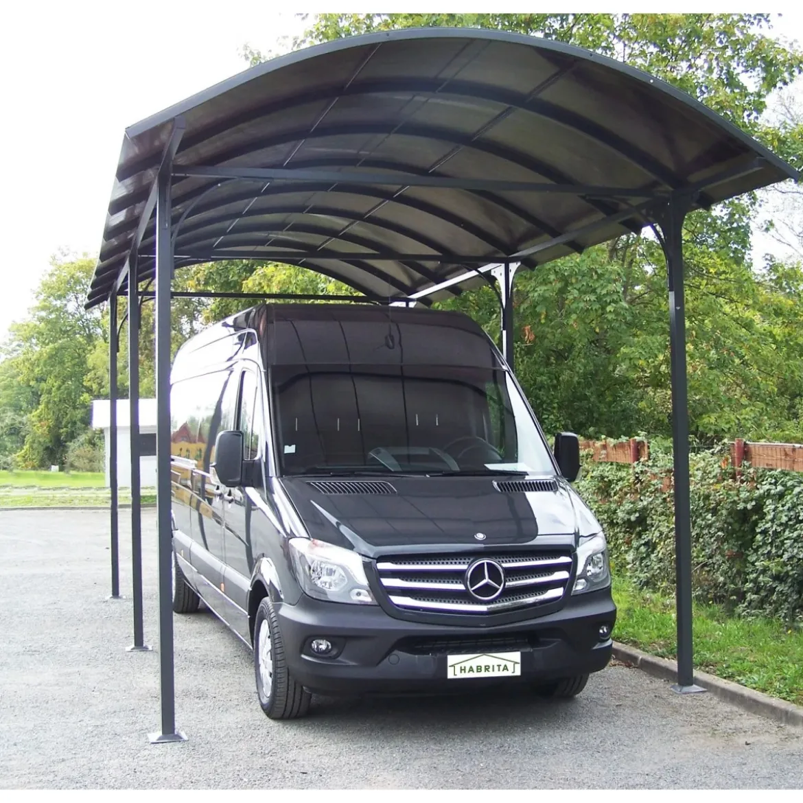 Carport in Alluminio 3.6x7.6 mt Policarbonato Posto Auto Tettoia Camper Furgoni