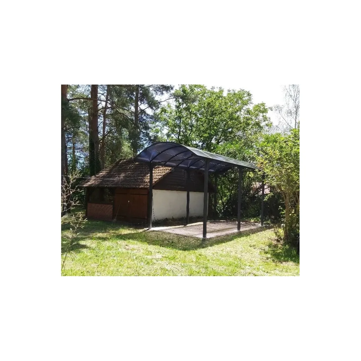 Carport in Alluminio 3.6x7.6 mt Policarbonato Posto Auto Tettoia Camper Furgoni