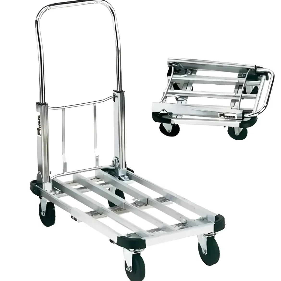 Carrello Estensibile Pieghevole Porta Pacchi 4 Ruote 150 Kg Alluminio