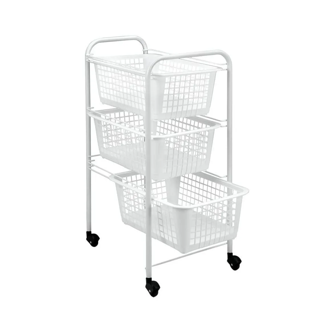 Carrello Organizer 3 Ripiani Scaffale con Ruote Cucina Bagno Ufficio Scorrevole