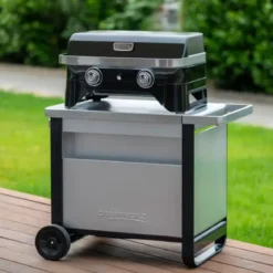 Carrello per Barbecue Campignaz in Acciaio con Ripiano Estraibile
