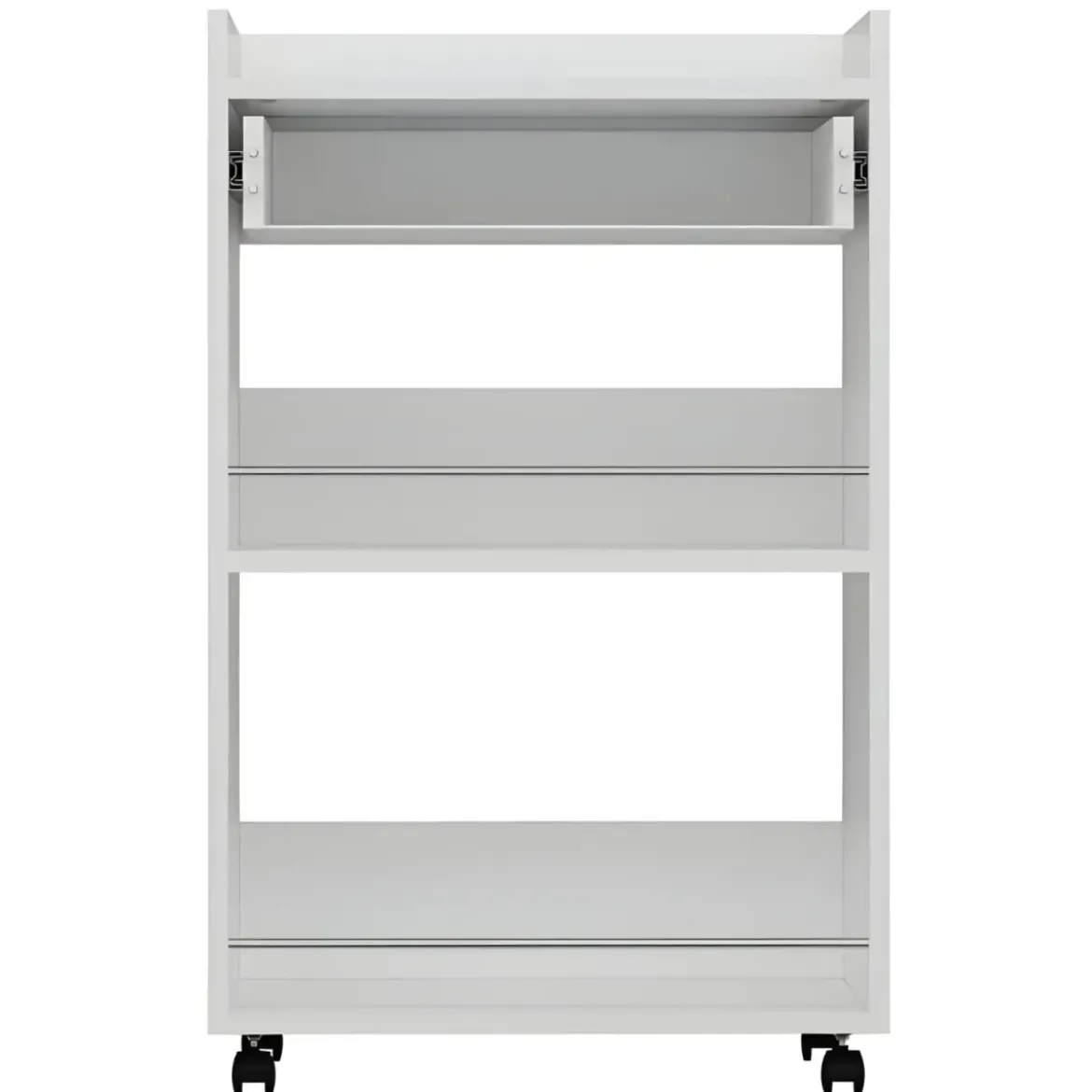 Carrello per Cucina Mobile Multiuso Ruote Bianco 1 Cassetto 2 Ripiani