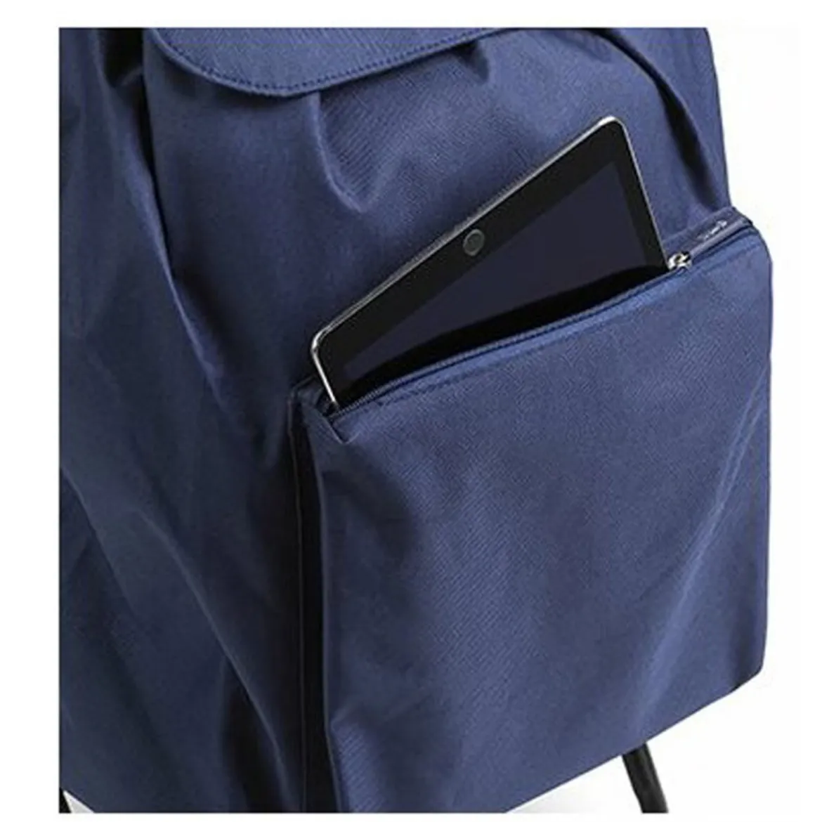Carrello per Spesa Pieghevole Carrellino con Ruote Impermeabile Blu
