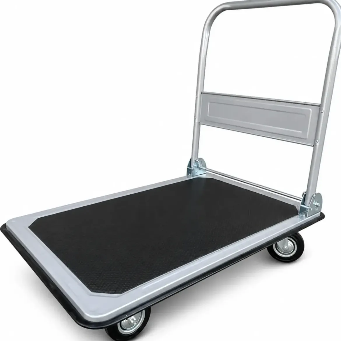 Carrello Portatutto Pieghevole in Acciaio Pianale Antiscivolo 300kg