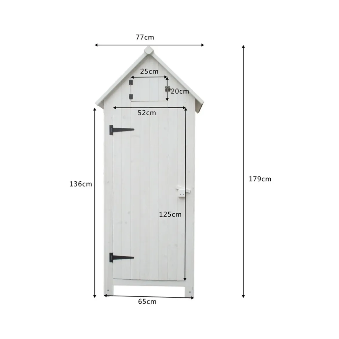Casetta Armadio in Legno Bianco Ripiani Terrazzo Ripostiglio Giardino Attrezzi