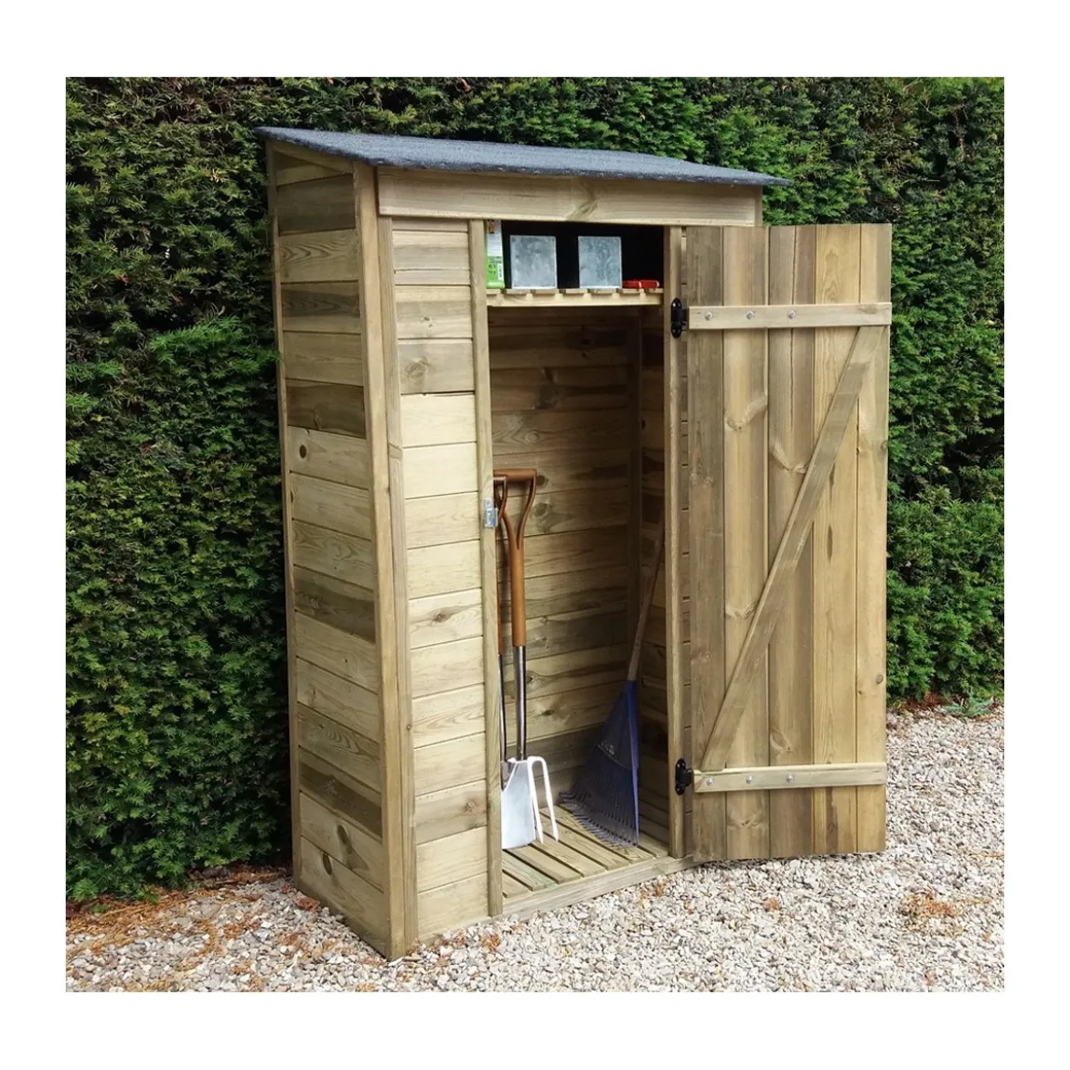 Casetta Armadio in Legno con Pavimento Mobile Ripostiglio da Giardino Attrezzi