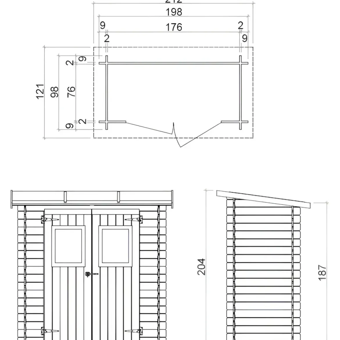 Casetta Armadio in Legno 2X1 con Pavimento Rimessa Attrezzi da Terrazzo Giardino
