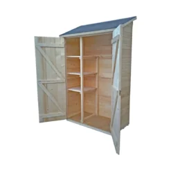 Casetta Armadio 120x60 in Legno per Attrezzi Giardino con Ripiani