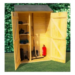 Casetta Armadio 120x60 in Legno per Attrezzi Giardino con Ripiani
