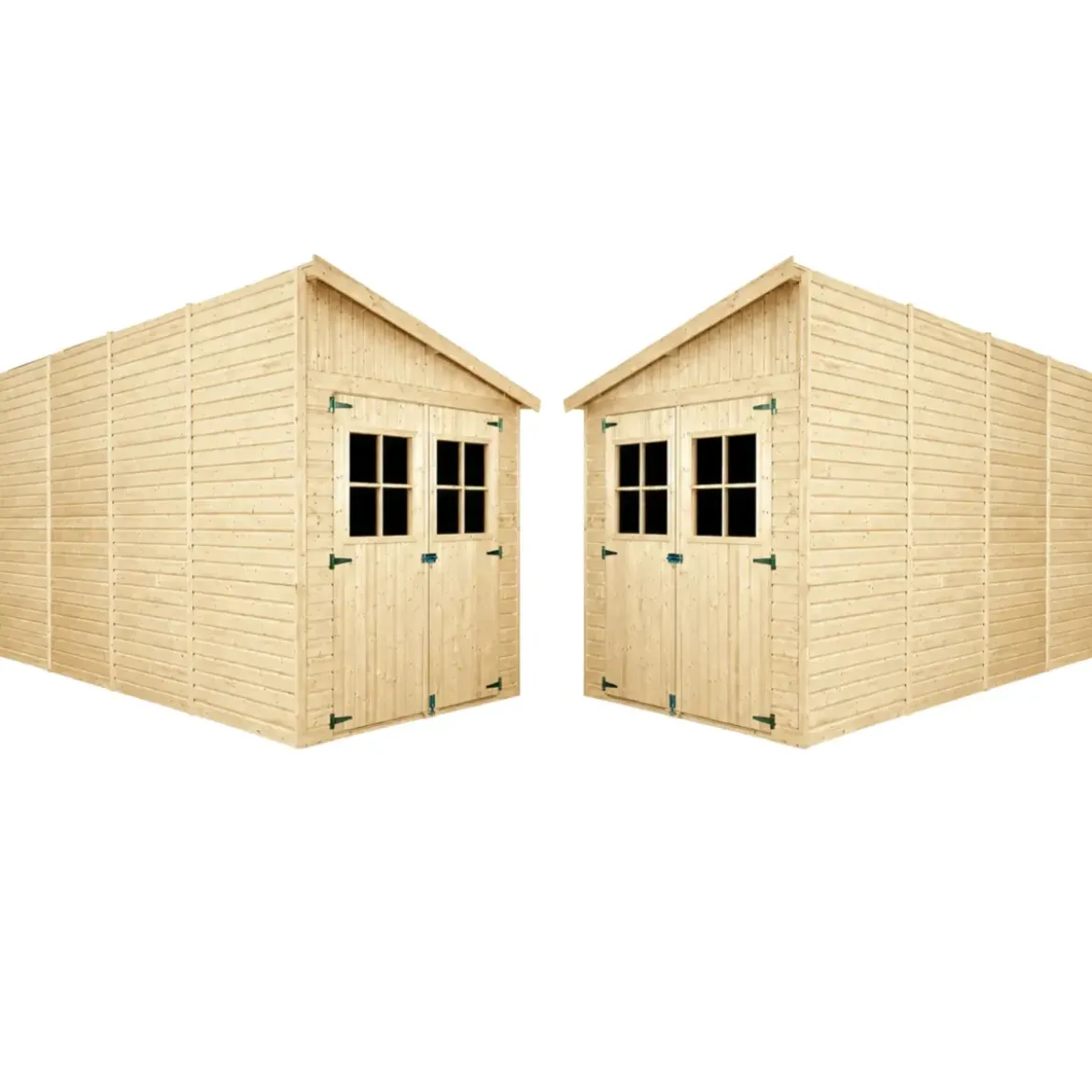 Casetta da Giardino Addossata 2x4 m in Legno 17 mm Porte con Finestre