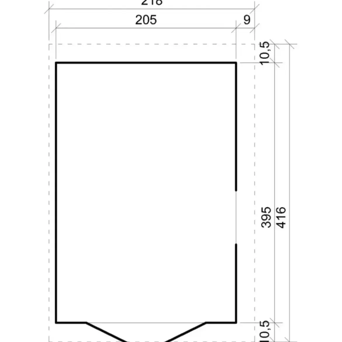 Casetta da Giardino Addossata 2x4 m in Legno 17 mm Porte con Finestre