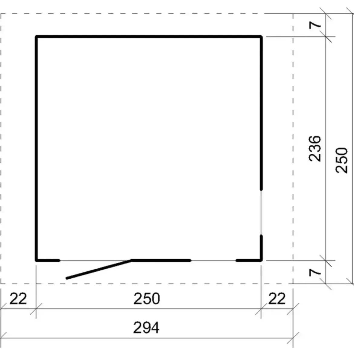 Casetta da Giardino in Legno Grezzo 236x250 cm 6 m2 Box con Pavimento
