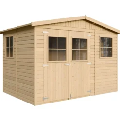 Casetta da Giardino in Legno Grezzo 3x2 m 6 m2 Box Deposito Attrezzi