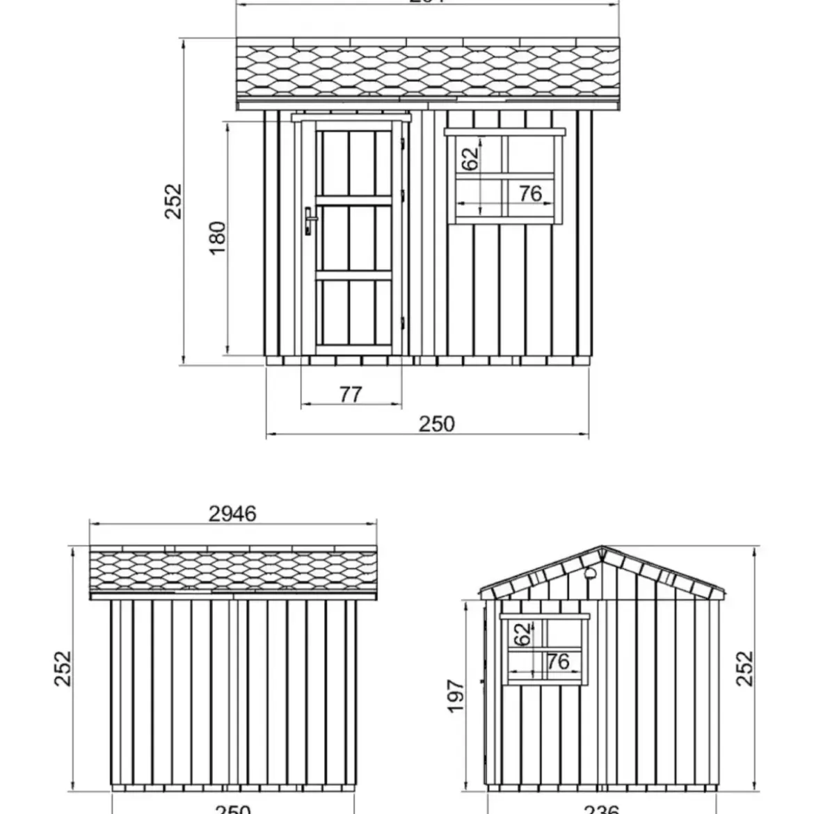Casetta da Giardino in Legno Miele 236x250 cm 6 m2 con Pavimento