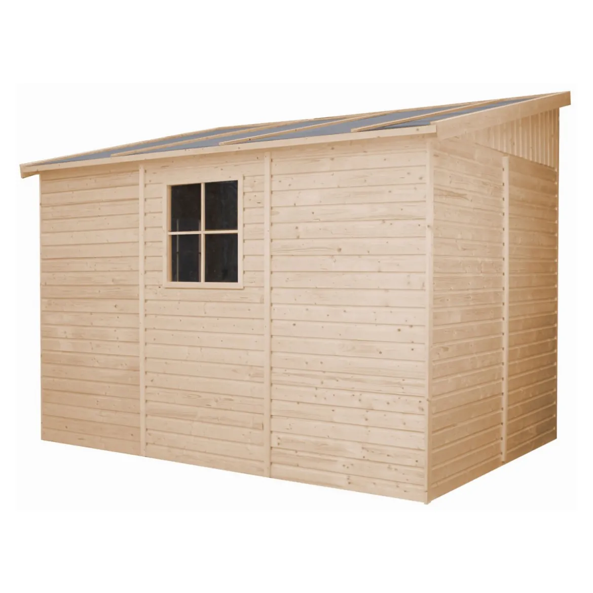 Casetta da Giardino in Legno 3x2 Addossata 4 Pareti a Pannelli 17 mm