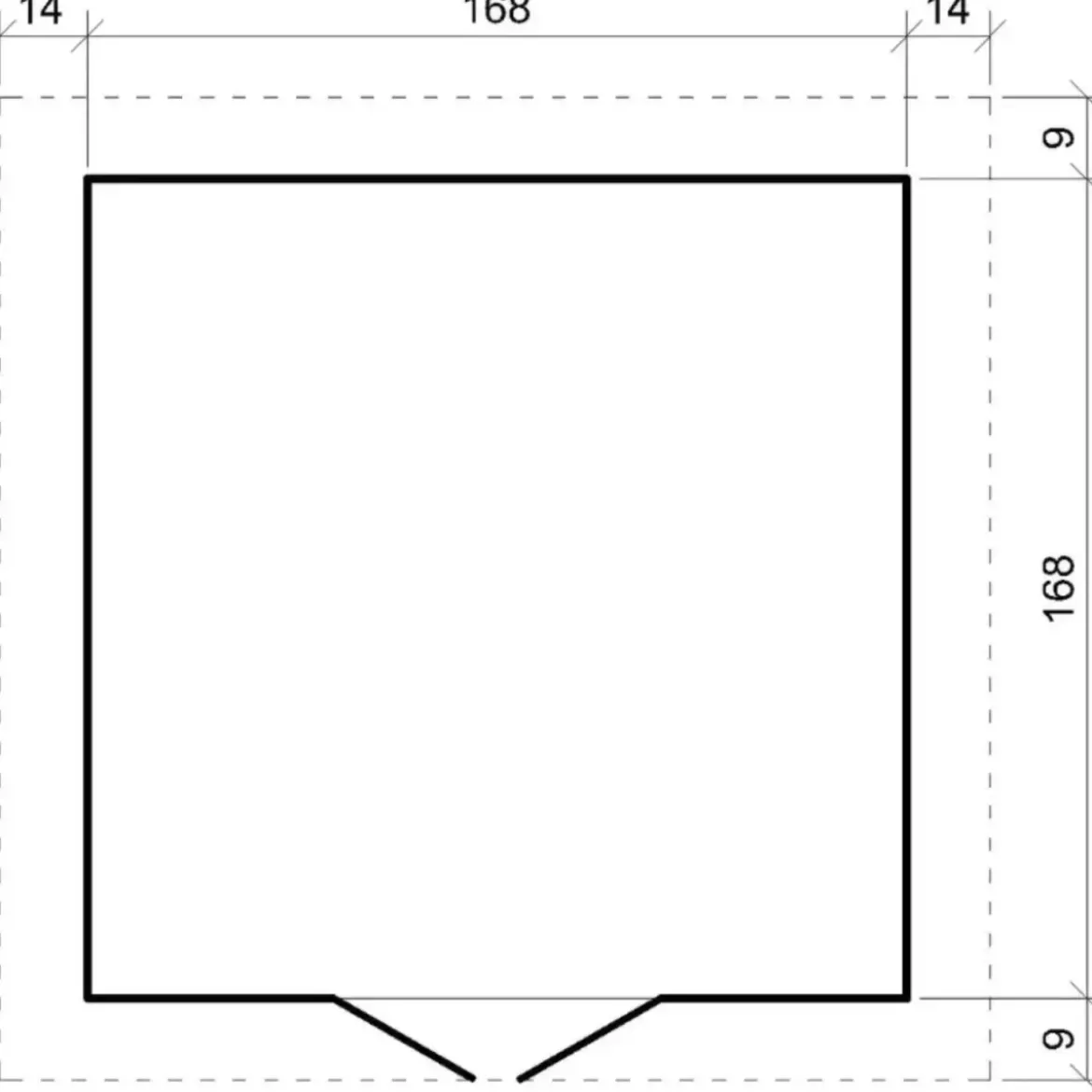 Casetta da Giardino in Legno 180x180 con Pavimento Doppia Porta 19 mm