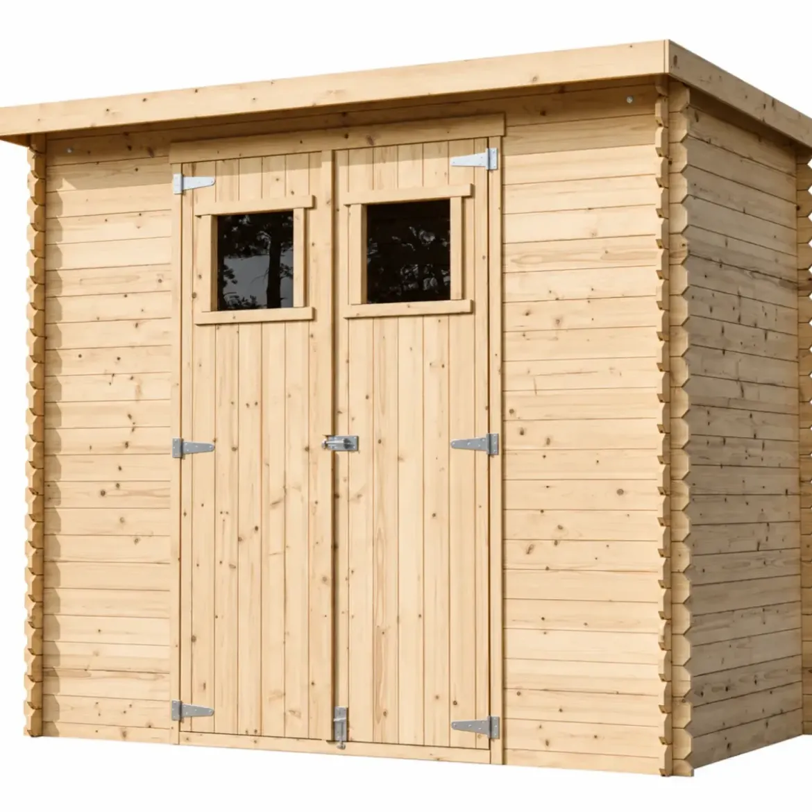 Casetta da Giardino in Legno 235x130 cm Porte Finestrate 19 mm