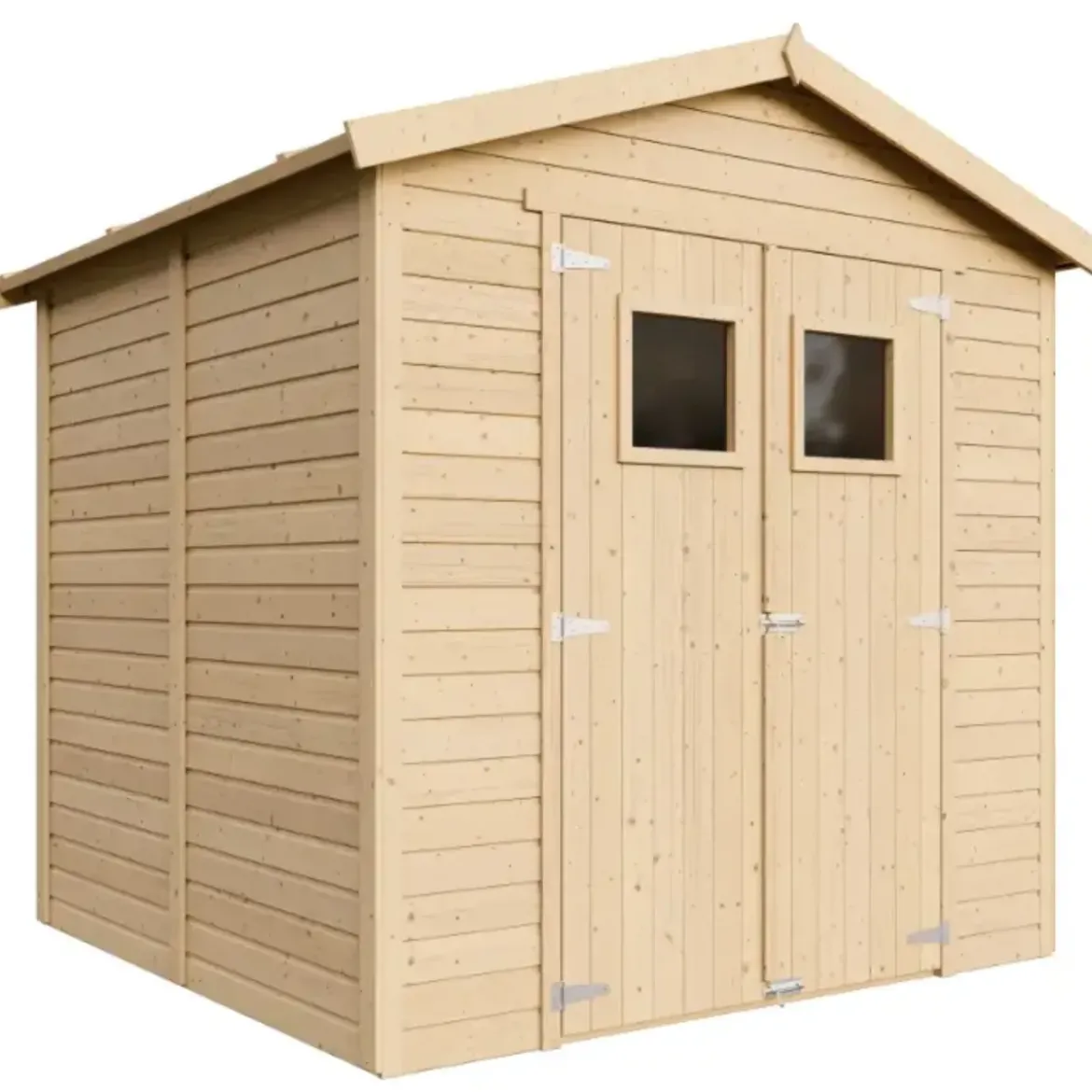 Casetta da Giardino in Legno 2x2m 4 m2 Pavimento Doppia Porta Vetrata
