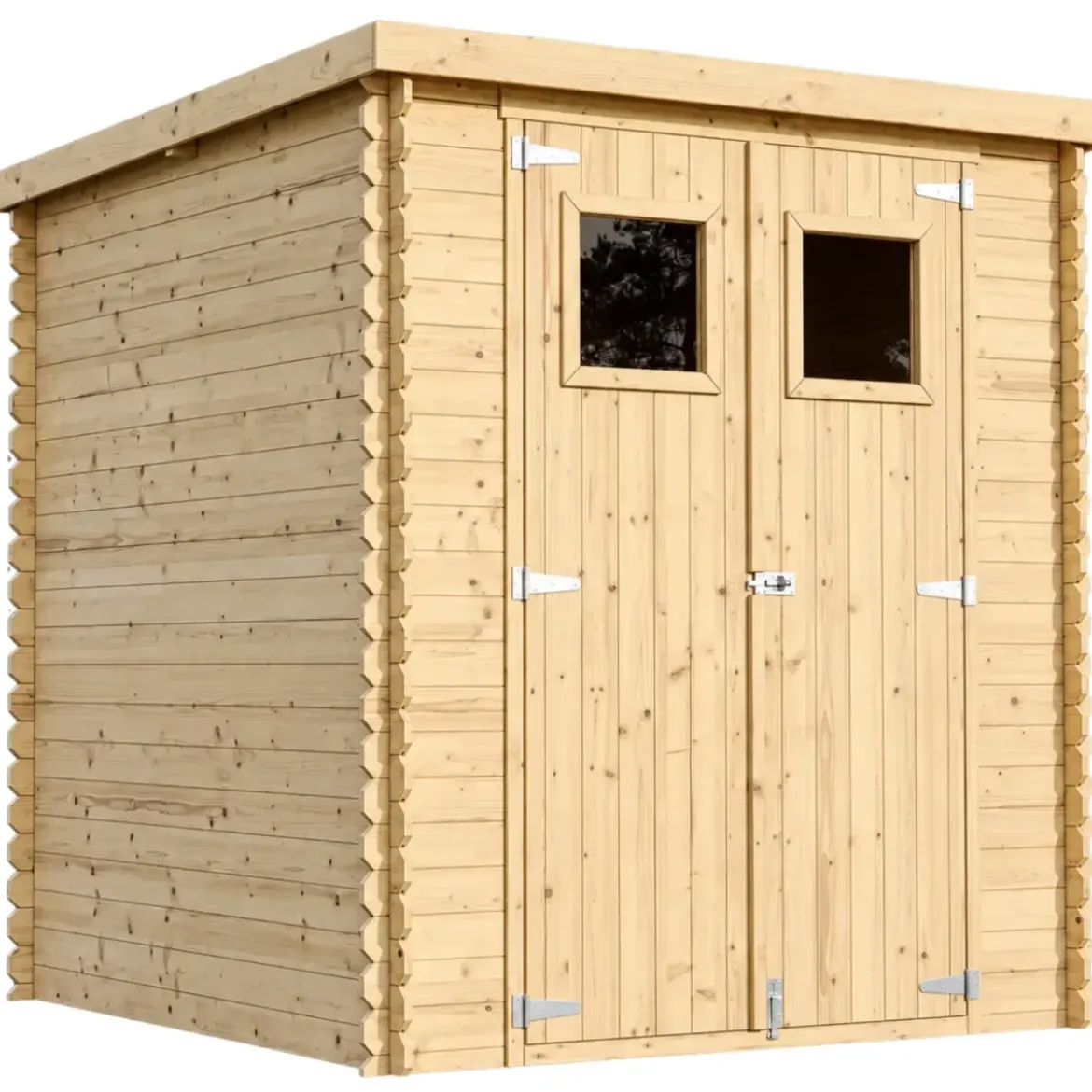 Casetta da Giardino in Legno 2x2 19 mm Doppia Porta Finestrata