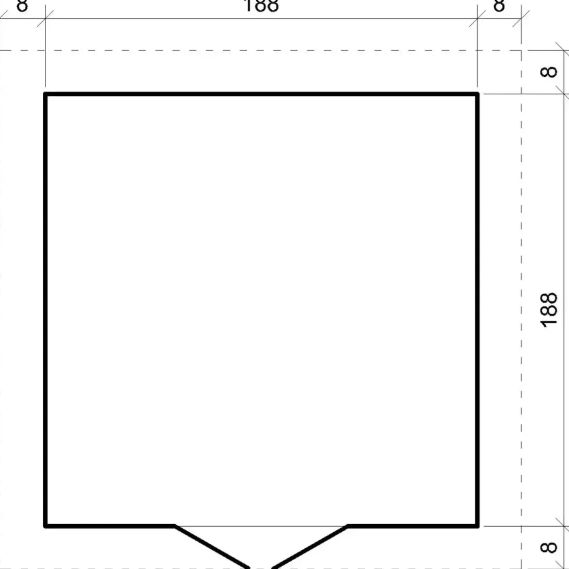 Casetta da Giardino in Legno 2x2 19 mm con Pavimento Doppia Porta
