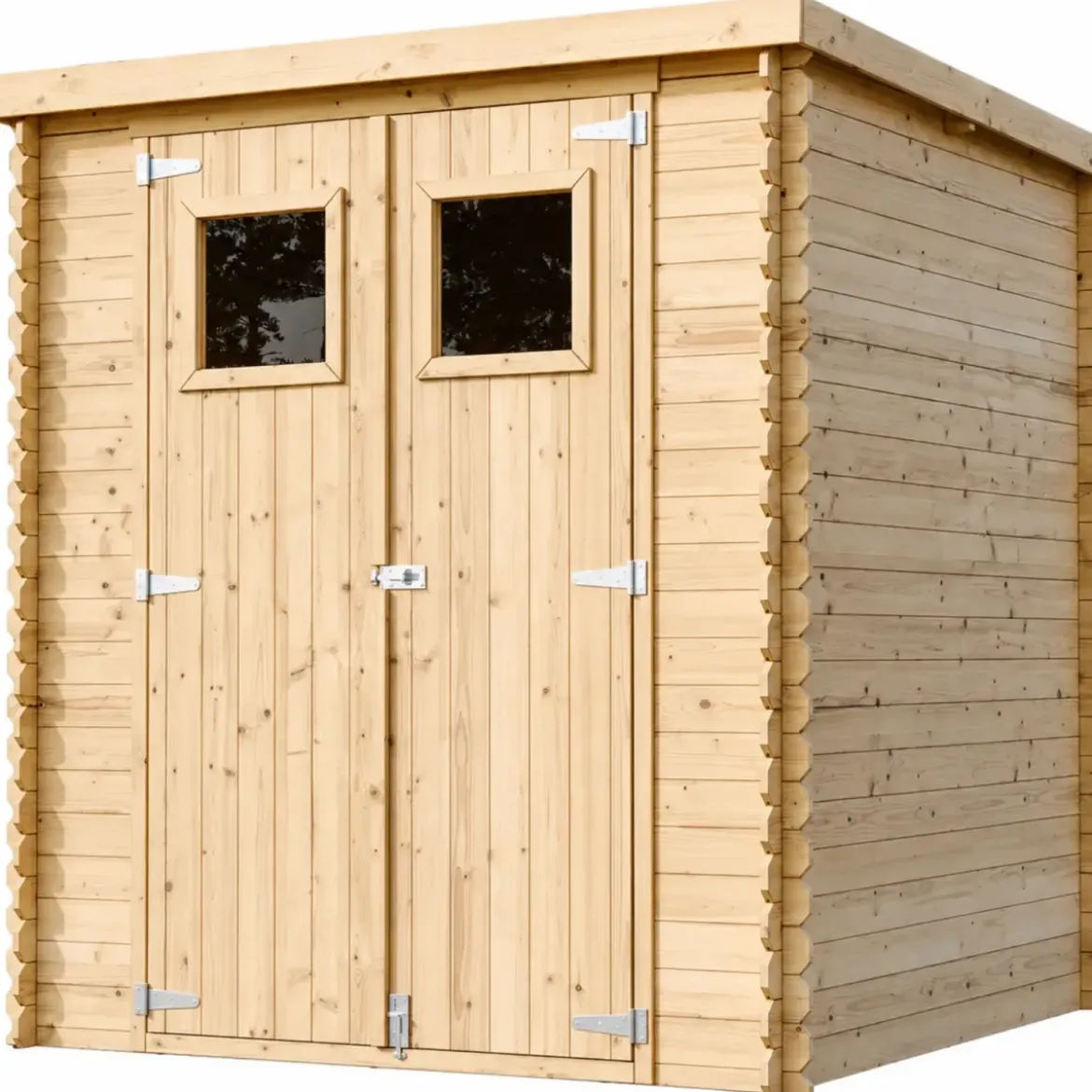 Casetta da Giardino in Legno 2x2 19 mm con Pavimento Doppia Porta