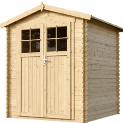 Casetta da Giardino in Legno 180x180 Pavimento Porta con Serratura