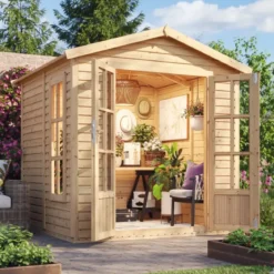 Casetta da Giardino in Legno 2x2 m 4 m2 con Pavimento e Tegole Rosso