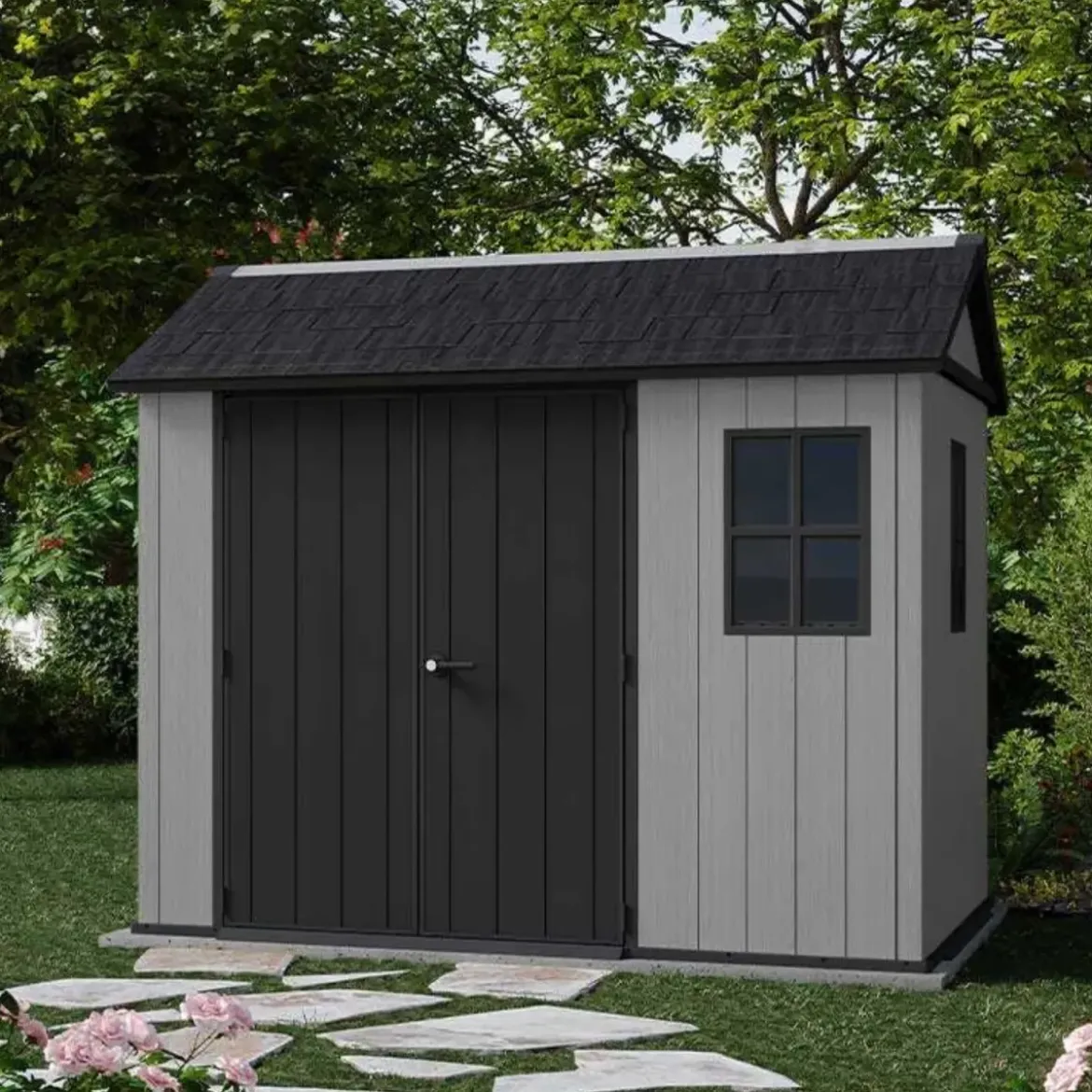 Casetta da Giardino Keter Newton Plus in Resina Grigio 230x287 cm