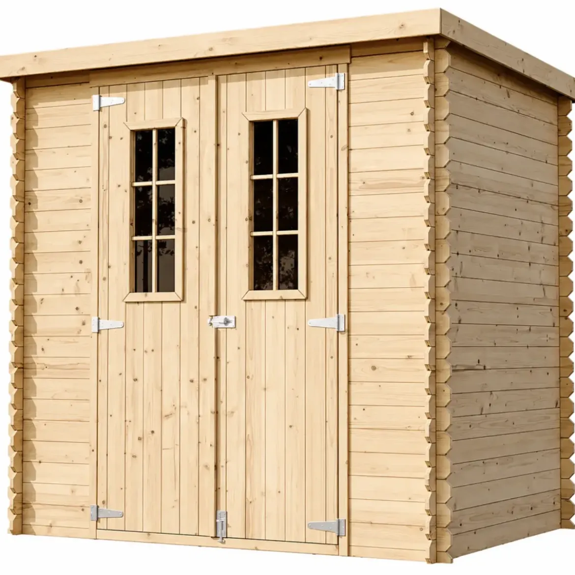 Casetta da Giardino Legno 19 mm 200x130 cm Doppia Porta Pavimento
