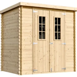 Casetta da Giardino Legno 19 mm 200x130 cm Doppia Porta Tetto Bitumato