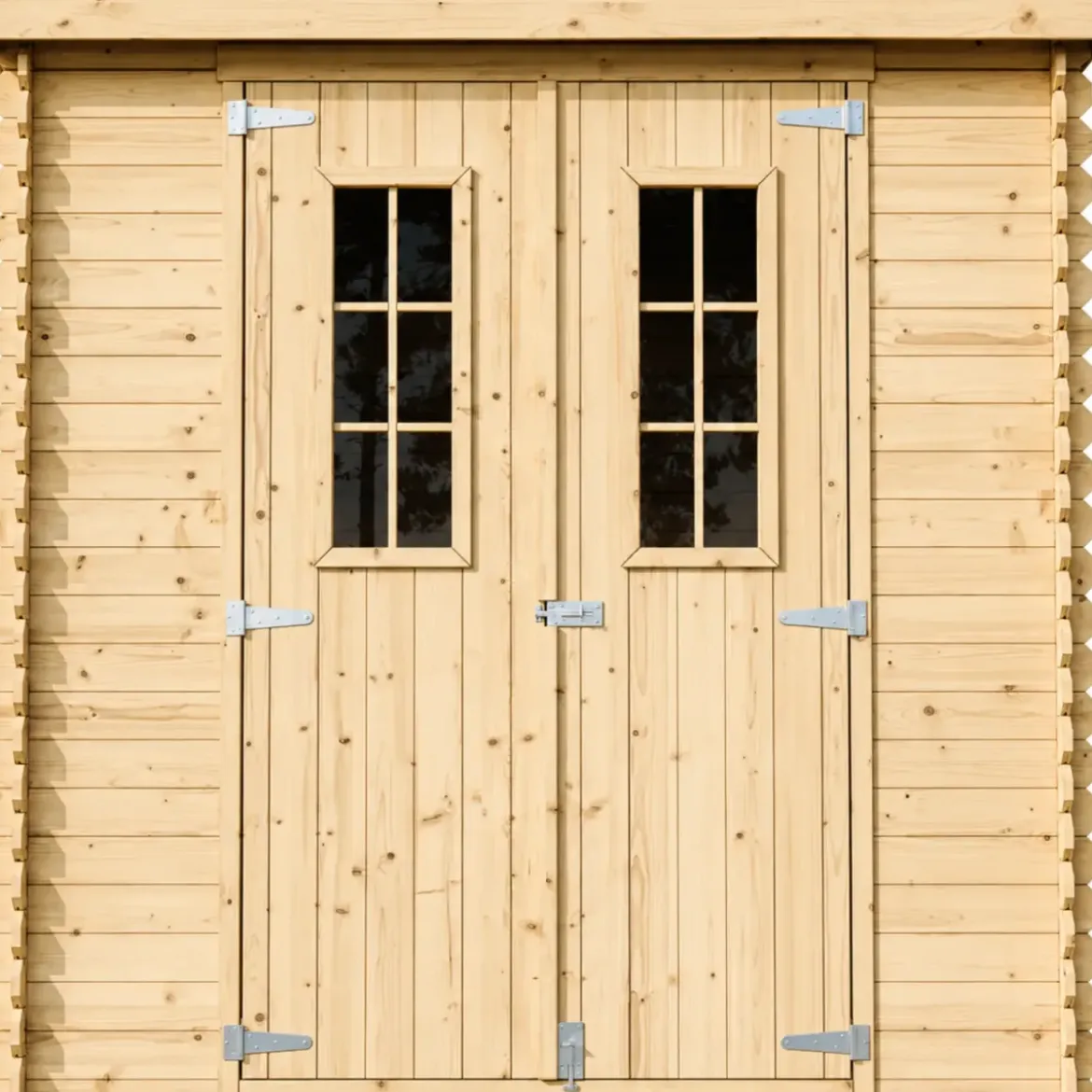 Casetta da Giardino Legno 19 mm 200x130 cm Doppia Porta Tetto Bitumato