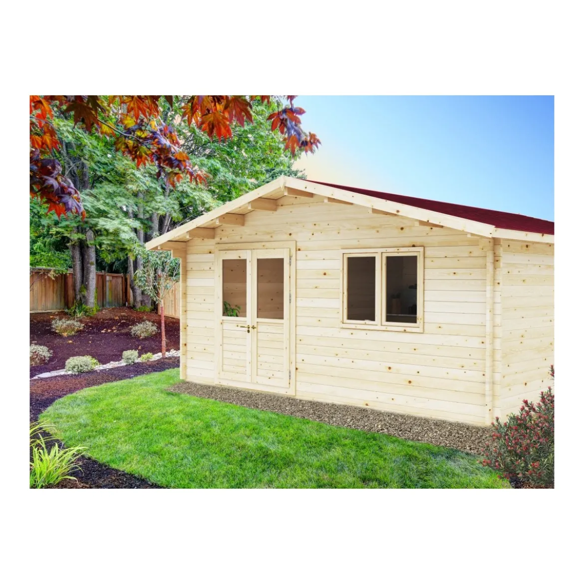 Casetta da Giardino 44 mm in Legno 6x6 infissi con doppio vetro