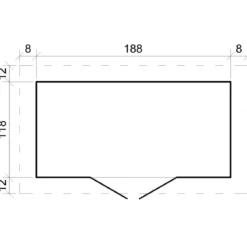 Casetta da Giardino 204x142 Legno 19 mm Pavimento Porta Serratura 2 m2