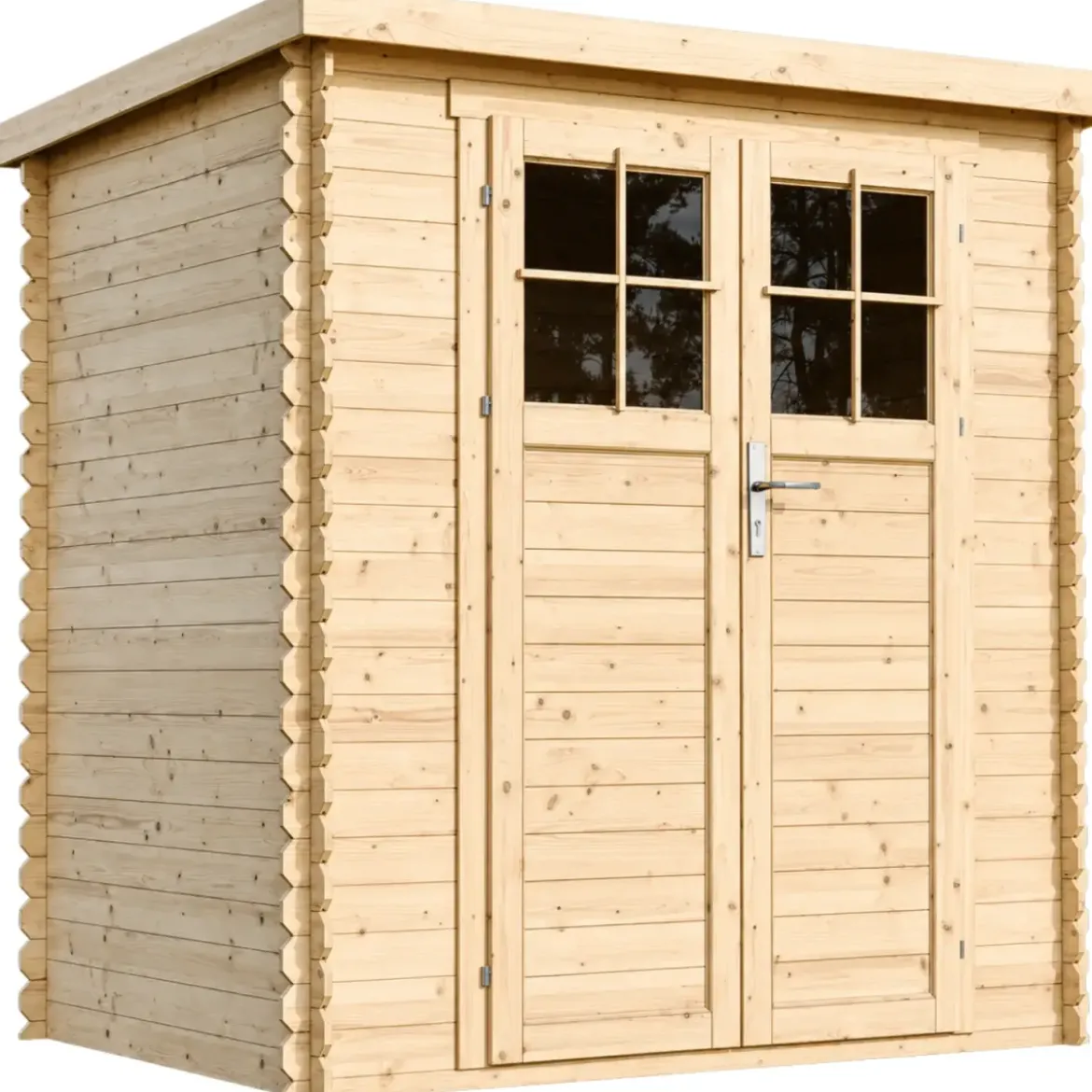 Casetta da Giardino 204x142 Legno 19 mm Pavimento Porta Serratura 2 m2