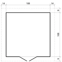 Casetta da Giardino 180x180 Legno 19mm Pavimento Porta con Finestra