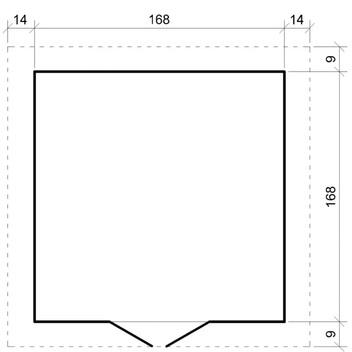 Casetta da Giardino 180x180 Legno 19mm Pavimento Porta con Finestra