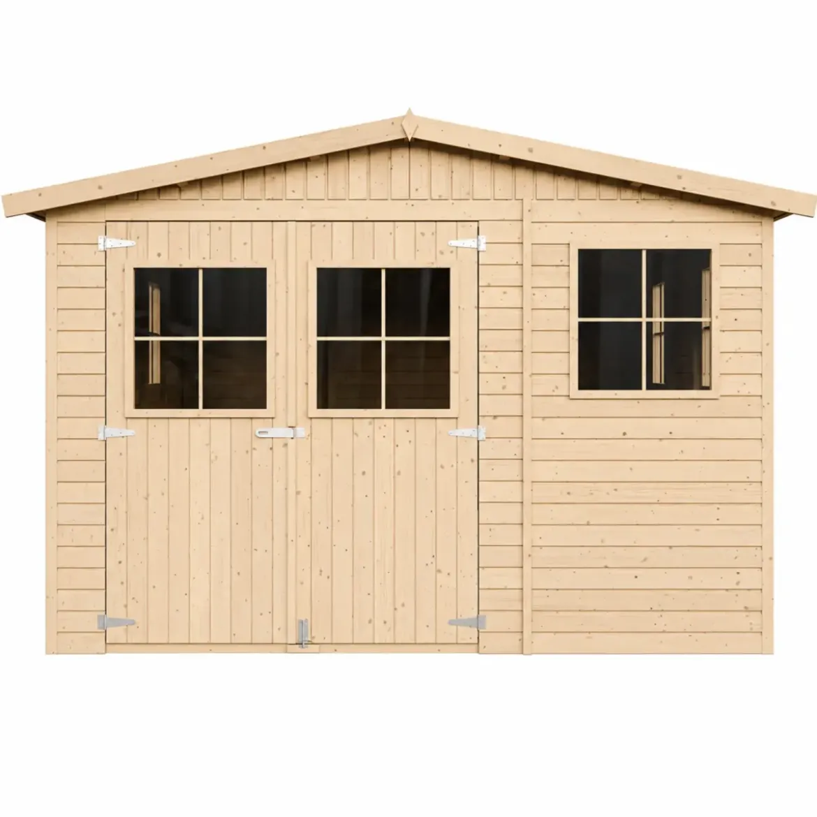 Casetta da Giardino 3x5 m in Legno 17 mm Porte Doppie Finestre 15 m2