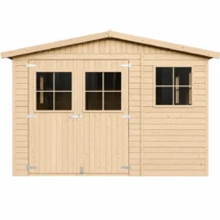 Casetta da Giardino 3x5 m Legno 17 mm Pavimento Porte Finestre 15 m2