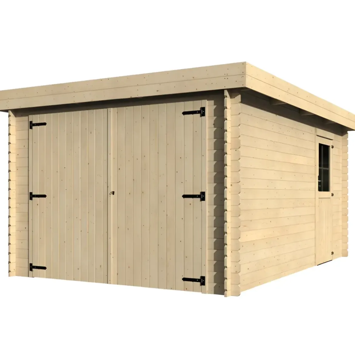 Casetta Garage Box in Legno Abete 28mm da Giardino 3x5 Porta Doppia