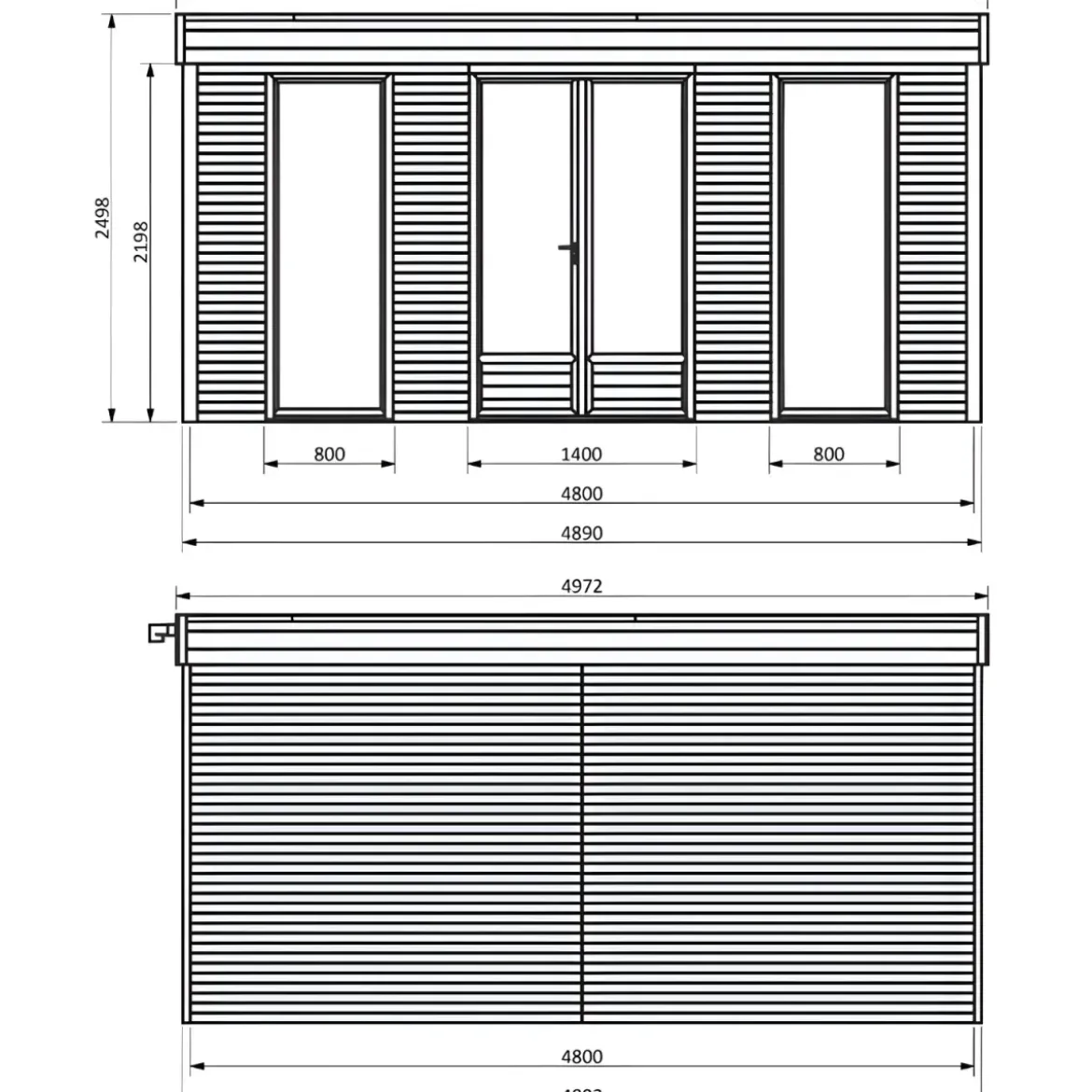 Casetta in Legno Abitabile 5x5 metri Parete Isolanti Porta Finestra da Giardino