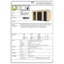 Casetta in Legno Abitabile 5x3.6 metri Parete Isolanti Porta Finestra Giardino